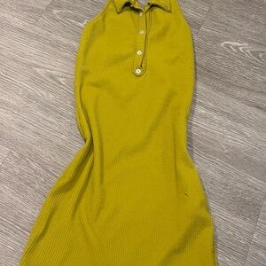 Elegant Mustard Sleeveless Dress